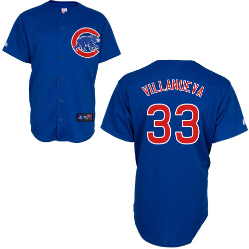 Carlos Villanueva #33 MLB Jersey-Chicago Cubs Men's Authentic Alternate 2 Blue Baseball Jersey